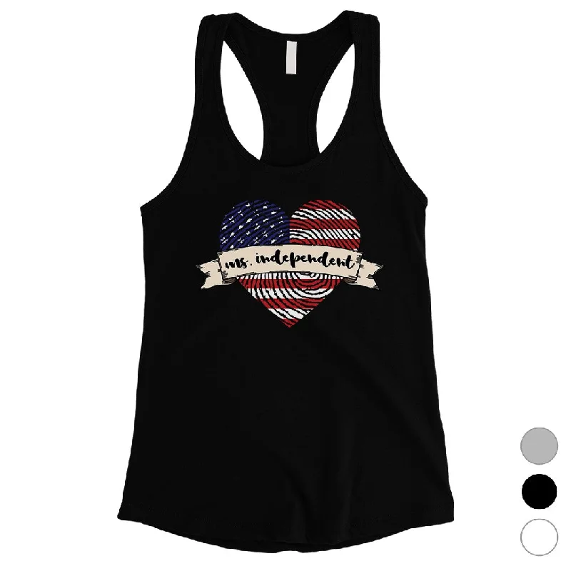 Hot Picks Miss Independent Womens Workout Tank Top Cute 4th Of July Shirt