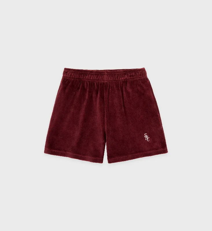 Women's Evening Garments SRC Velour Short - Merlot/White