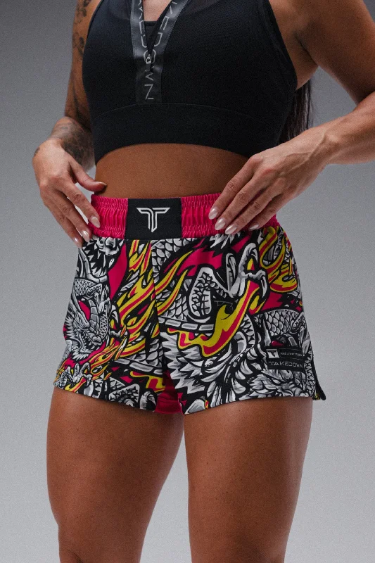 Exclusive Deals Online Iron Dragon Women's Fight Shorts (3" Inseam) - Magenta