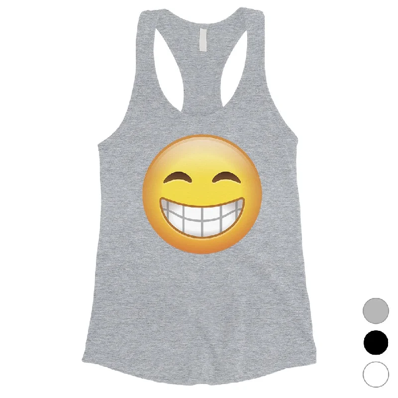 New In This Season Emoji-Smiling Womens Optimistic Perfect Halloween Costume Tank Top