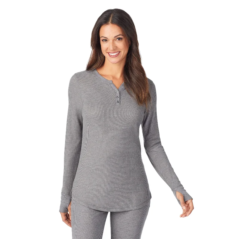 Charming Everyday Clothing For Women Stretch Thermal Long Sleeve Split V-Neck