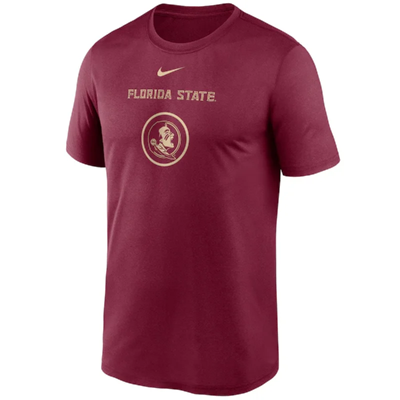 Modern Women's Outfit Nike Men's Florida State Seminole Logo Dri-fit Short Sleeve Practice T-shirt - Garnet