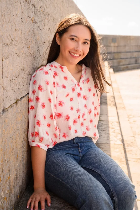 Final Sale Lola Blouse - Soft Pink Floral