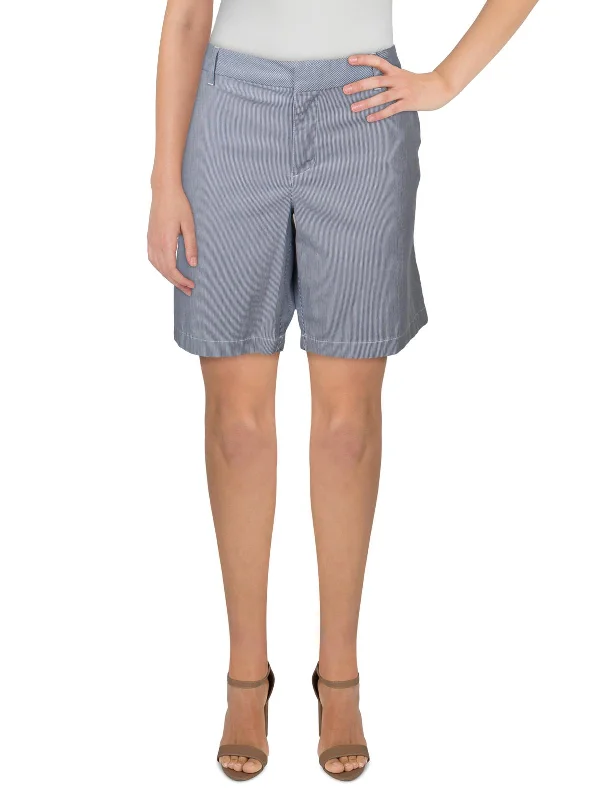 Sophisticated Style Offers Hollywood Womens Striped Flat Front Khaki, Chino Shorts