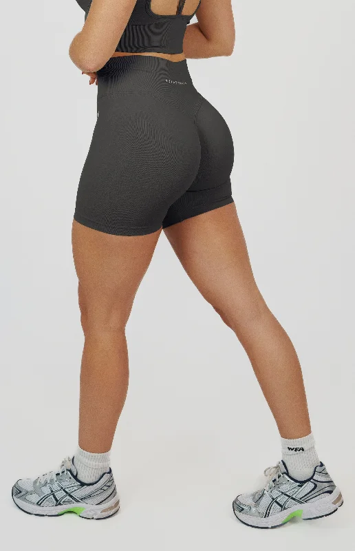 Women's Plus-Size Outfit Form Seamless Scrunch Shorts - Slate Grey