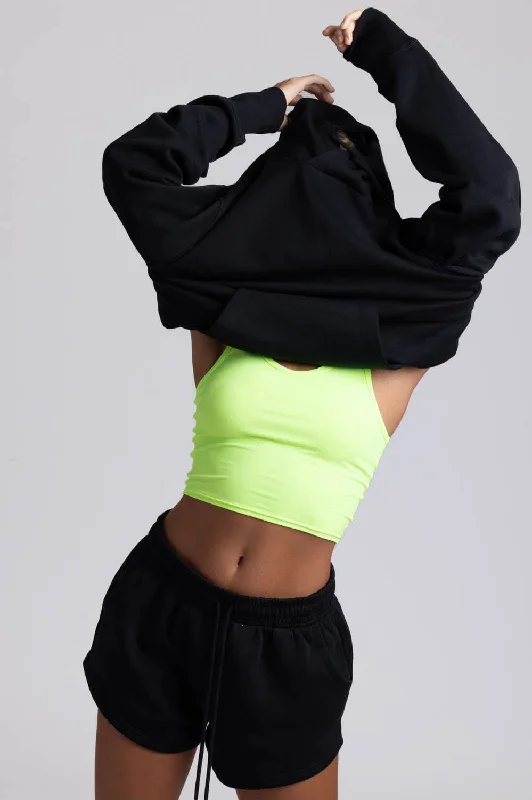 Essentials On Sale Rochelle Basic Crop Top - Neon Yellow