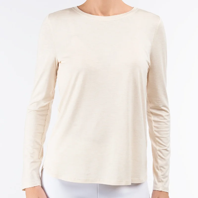 Women's Formal Event Clothing Yoke Relaxed Tee in Pale Beige