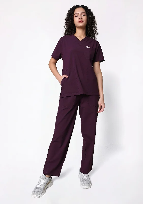 Women's Activewear Attire Ecoflex Women's V-Neck (Wine) New Gen Scrub