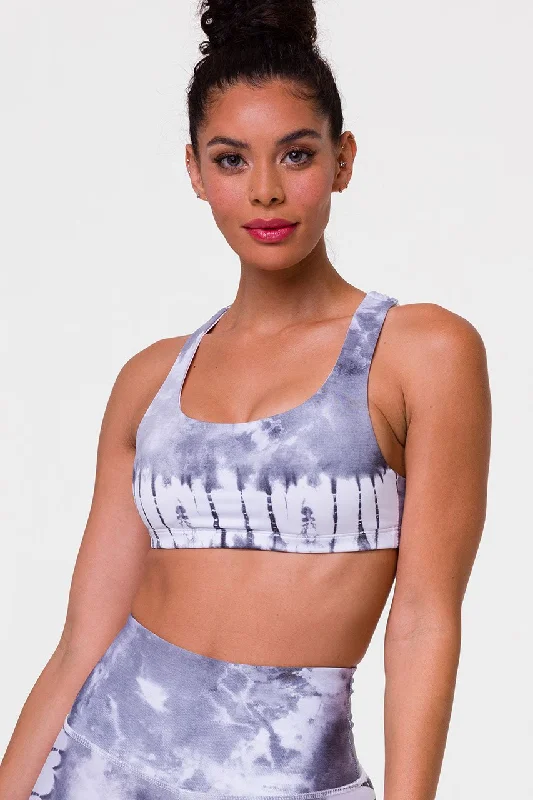 Women's Evening Wear Outfit Onzie Graphic Mudra Bra- Light Grey Tie Dye