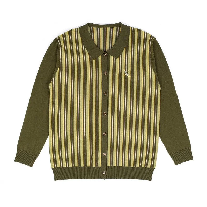 Casual Clothing For Women Barstool Golf Vintage Logo Striped Cardigan