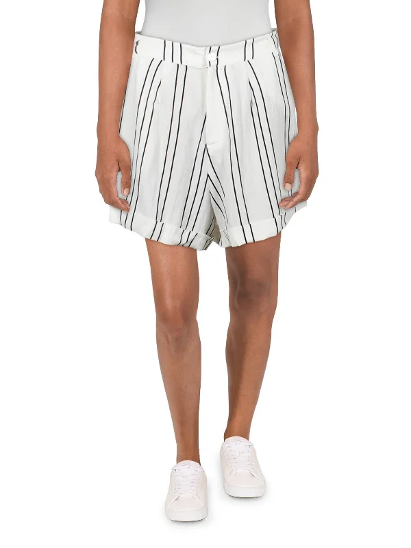 Stylish Women's Outfit Besara Womens Striped Cuffed Casual Shorts