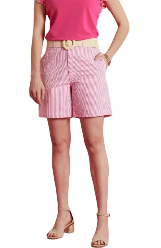 Casual Outfit For Women Seersucker Shorts In Cabaret