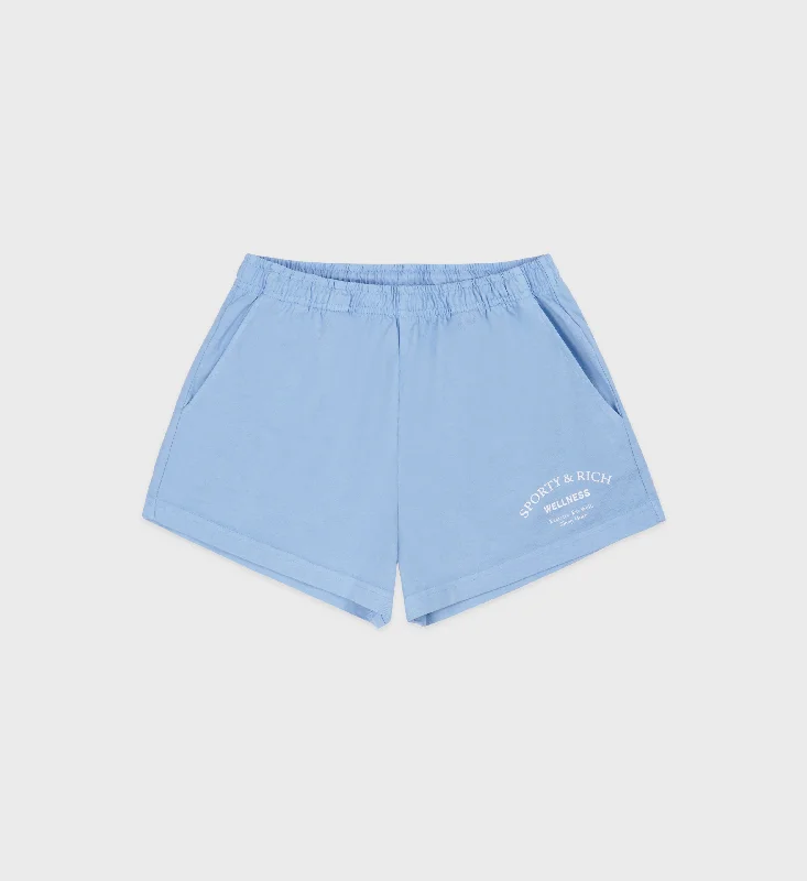 Women's Clothes And Apparel Wellness Studio Disco Short - Sky Blue/White