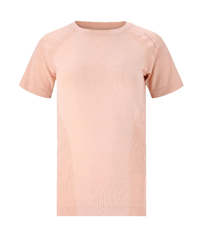 Comfortable Outfit For Women Endurance Halen Seamless Short Sleeve Tee - Womens - Peach Whip