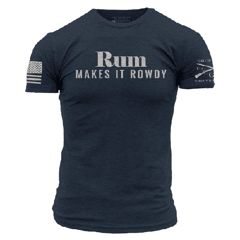 Charming Women's Outfit For Special Occasions Rum Makes It Rowdy T-Shirt - Midnight Navy