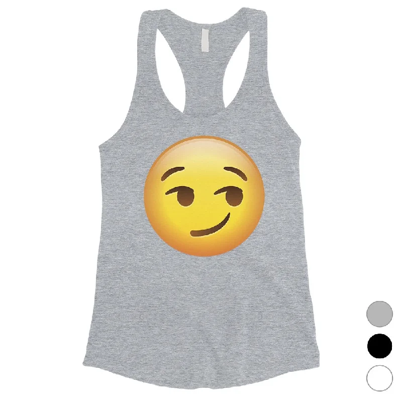 Premium Style Offers Emoji-Smirking Womens Best Colorful Nice Cool Halloween Tank Top