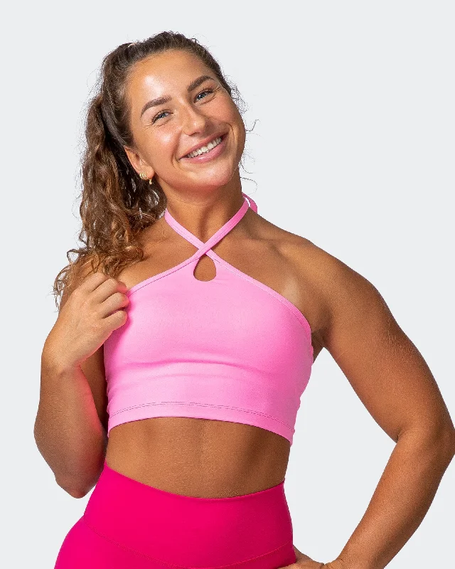 You'Ll Love Us Because Shimmer Bra Tank Combo - Shocking Pink