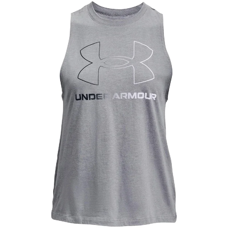 Trend Forward Threads Under Armour Sportstyle Graphic Tank Top - Womens - Steel Medium Heather/Black