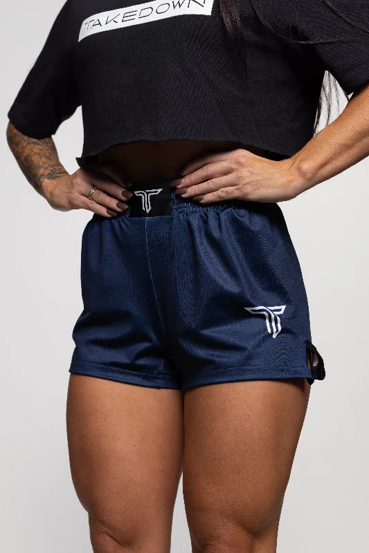 Women's Cozy Outfit For Lounging Essential Women's Fight Shorts (3" Inseam) - Navy