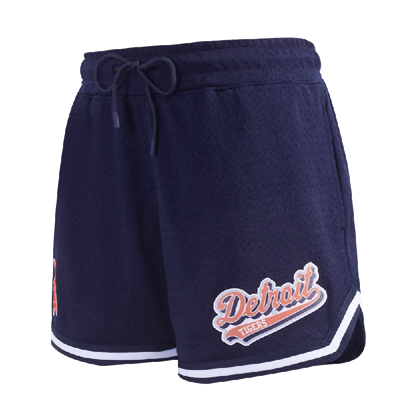 Discover Now MLB DETROIT TIGERS SCRIPT TAIL WOMEN'S MESH TAPE SHORT (MIDNIGHT NAVY)