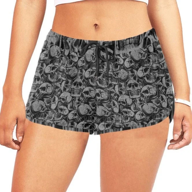 Limited Edition Women's Black Skulls Casual Shorts