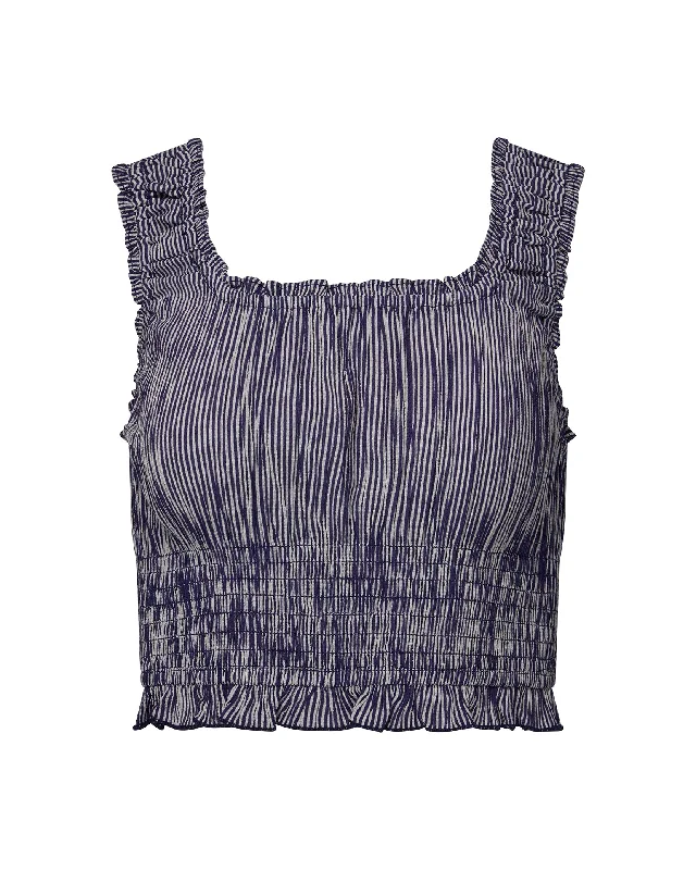 Women's Trendy Activewear Apparel Scooped Smocked Tank