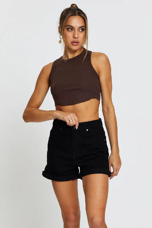 Chic & Modern Sales Black Denim Shorts