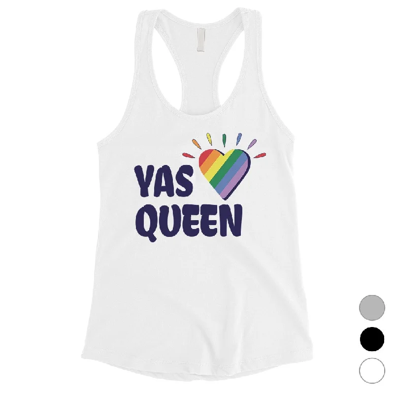 Women's Clothes For Work Events LGBT Yas Queen Rainbow Heart Womens Tank Top