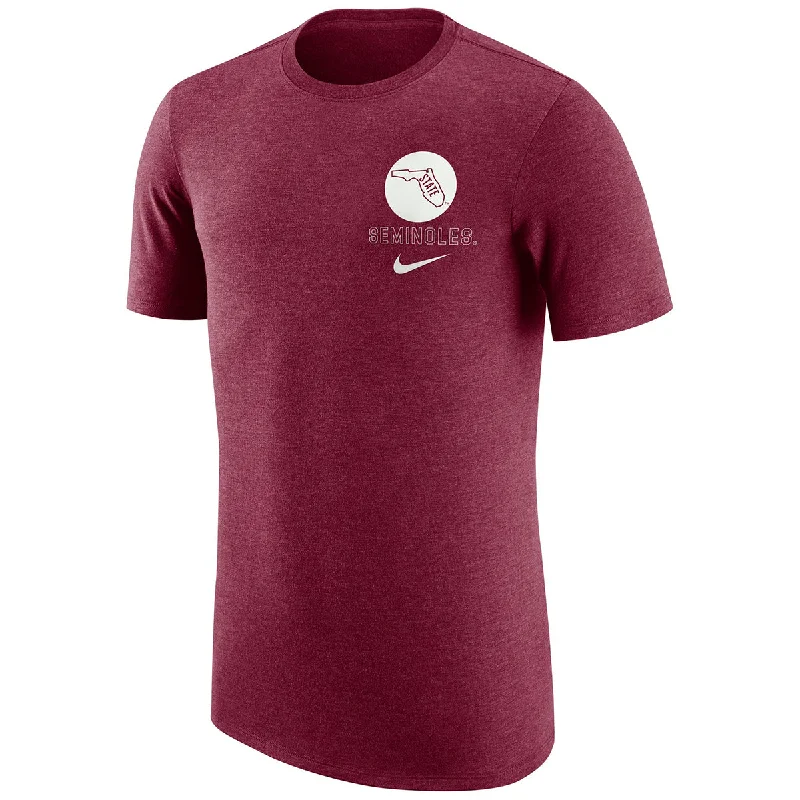 Vintage Clothing For Women Nike Men's Vault State of Florida/Seminoles Design Tri-blend Short Sleeve Retro T-shirt - Garnet