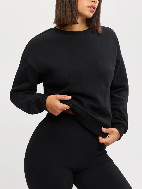 Stylish And Comfortable Clothing For Women Cloud Crew Pullover - Onyx Black