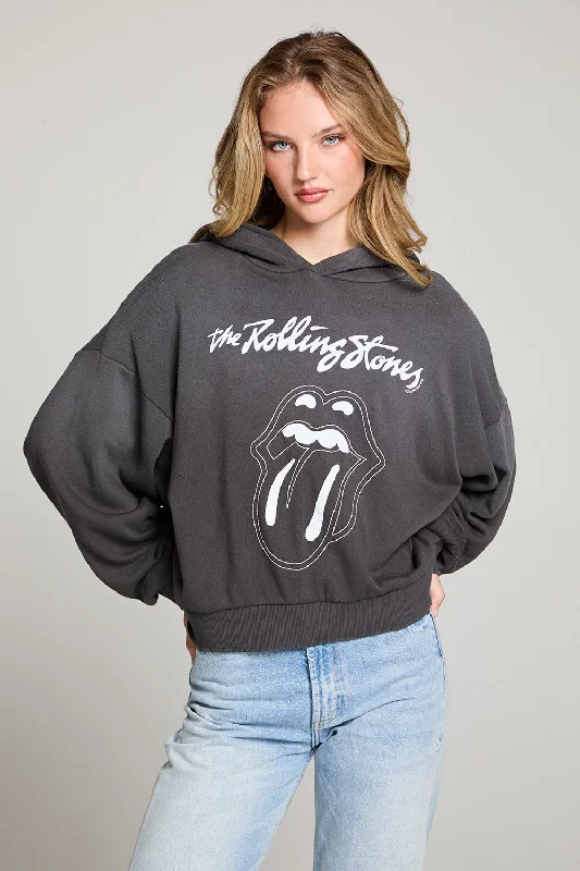 Laid-Back Fashion Offers The Rolling Stones Stitched Tongue Logo Pullover Hoodie