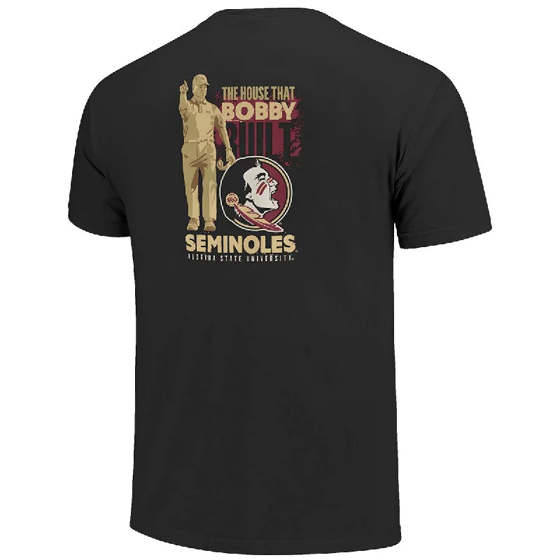 Smart Casual Deals Image One Adult/Unisex FSU/The House That Bobby Built Design Short Sleeve T-shirt - Black