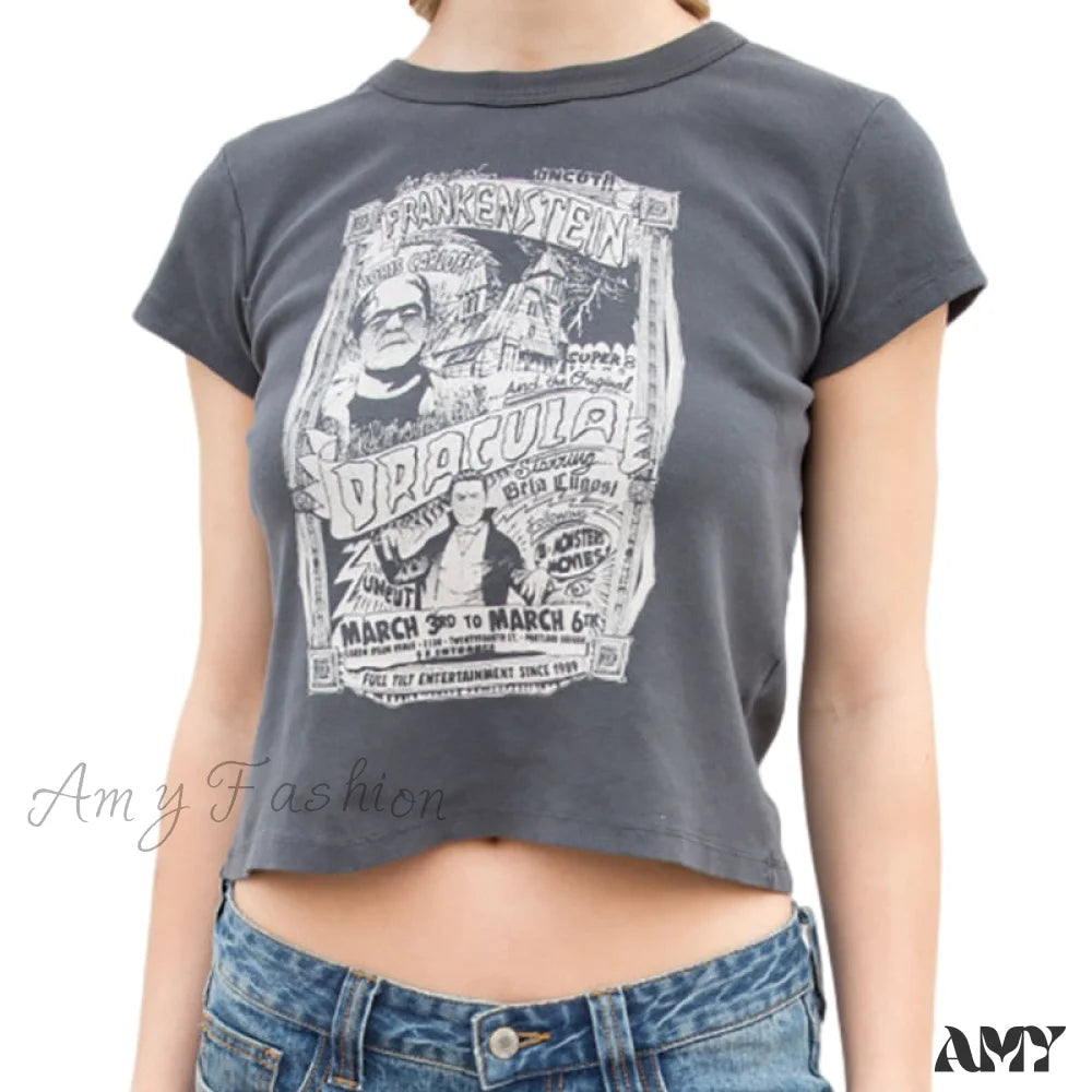 Avant-Garde Style Promotions Amy Fashion - Fashion Ladies Cute Cartoon Print Short Tees