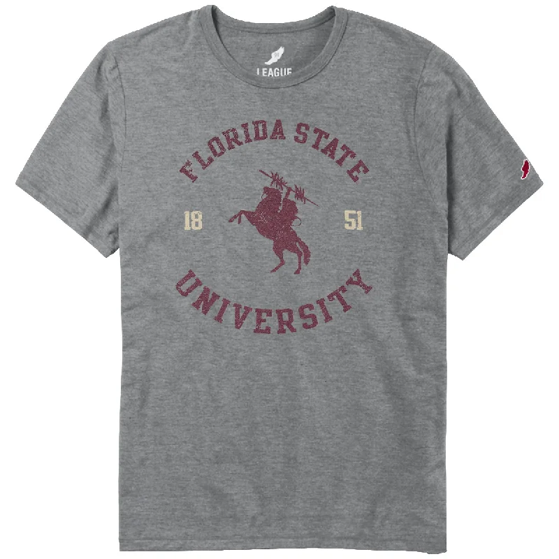 Women's Clothes For The Office League Men's Florida State University/Unconquered Silhouette Tri-blend Short Sleeve T-shirt - Graphite Heather