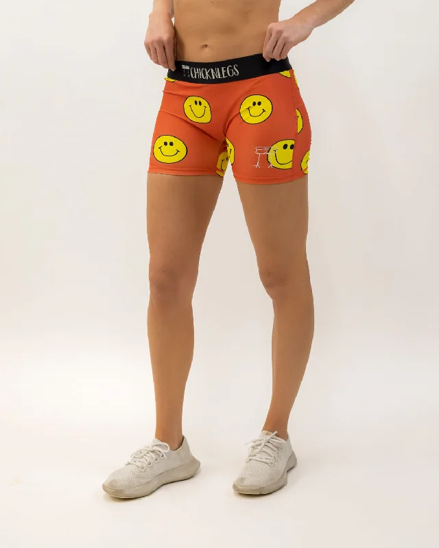 Quick Grab Deals Women's Smiley 3" Race Compression Shorts