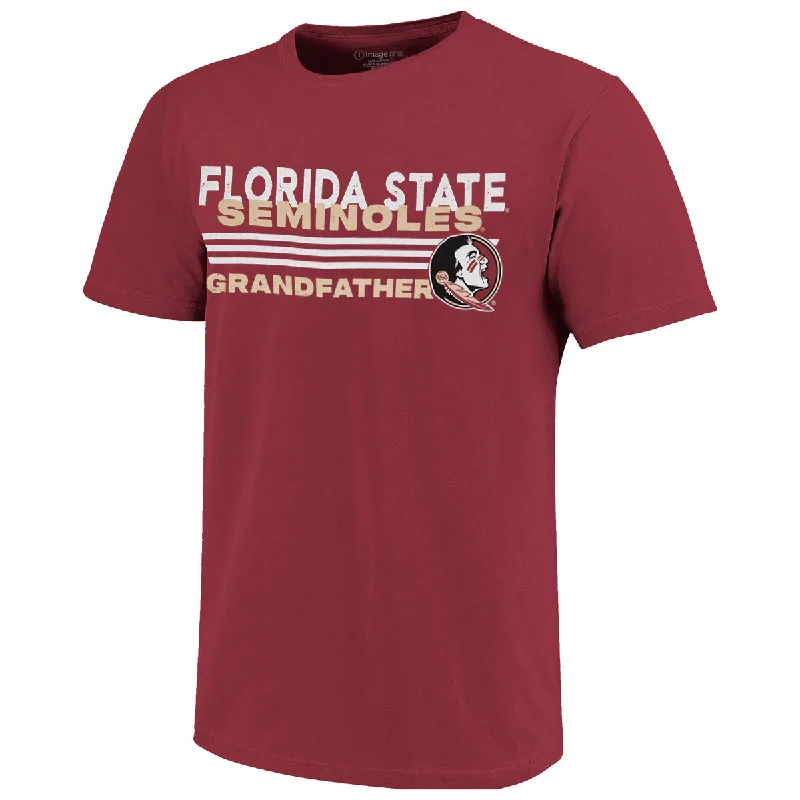 Women's Chic Outerwear Garments Image One Men's Florida State Seminoles Grandfather Design Short Sleeve T-shirt - Garnet