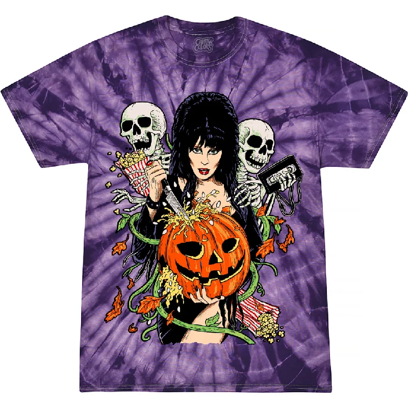 Women's Active Garments For Workouts ELVIRA: CREEPY CARVER - TIE-DYE T-SHIRT