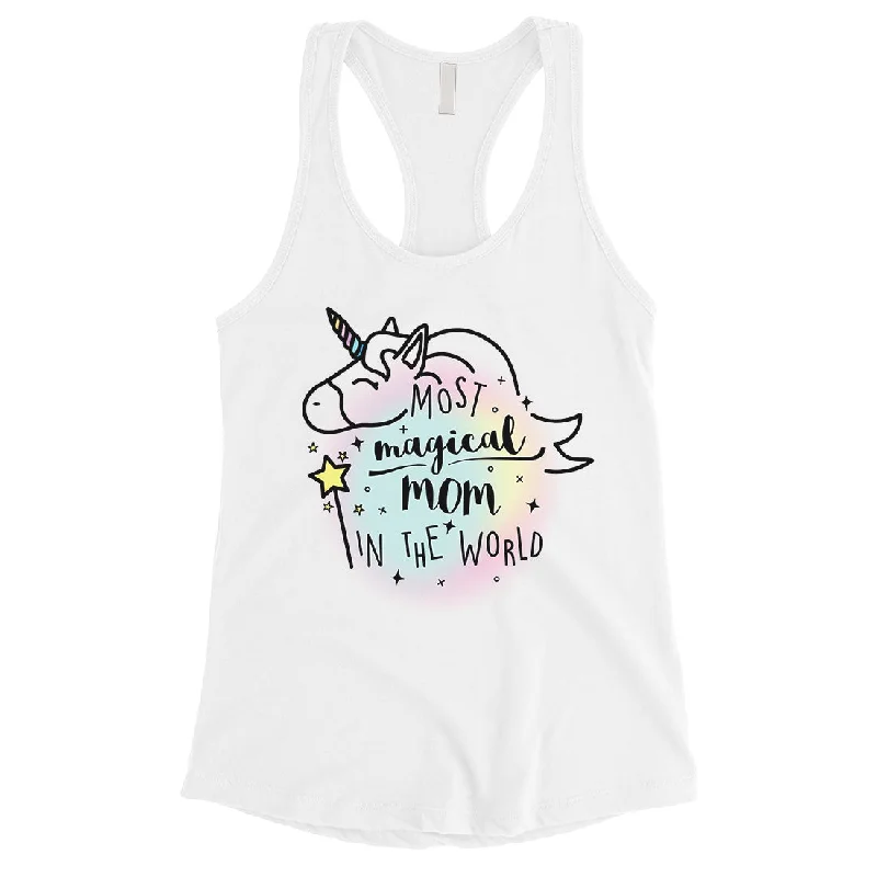 Stylish Women's Apparel Magical Mom Unicorn Womens Cute Mothers Day Gift Tank Top Sleeveless Shirt