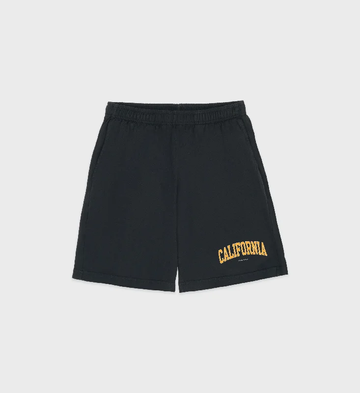 Women's Outerwear Attire California Gym Short - Faded Black/Gold