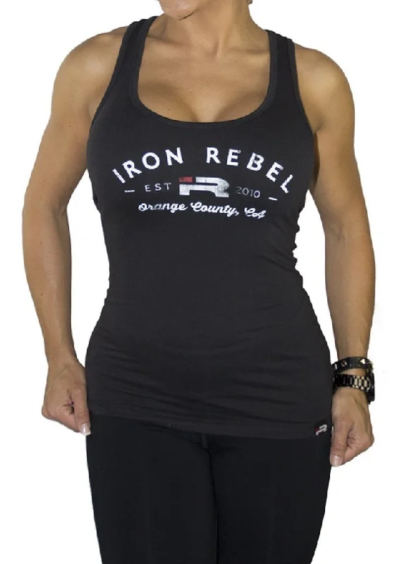 Women's Resort Attire Iron Rebel Orange County Tank - Black