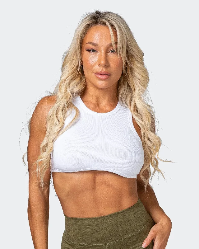 Budget Friendly HBxMN Bliss Rib Cropped Tank - White