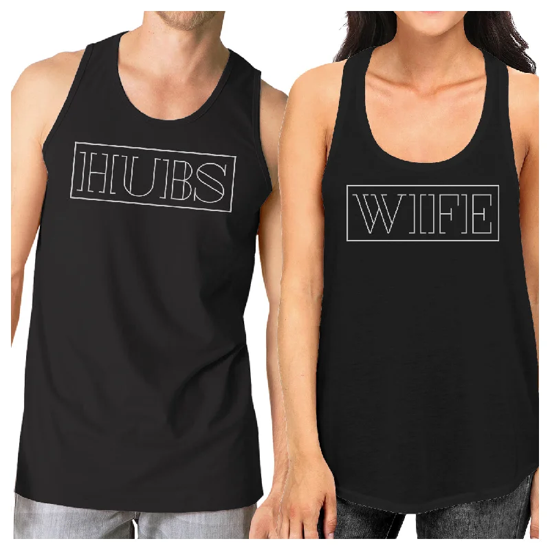 Formal Garments For Women Hubs And Wife Matching Couple Black Tank Tops