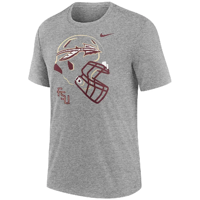 Women's Tailored Outfit Nike Men's Florida State Helmet/Stacked FSU Design Time Honored Tradition Local Tri-blend Short Sleeve T-shirt - Dark Grey Heather