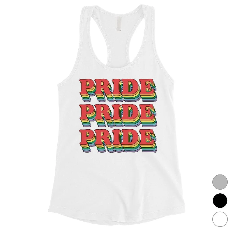 Women's Trendy Casual Clothes LGBT Pride X3 Rainbow Womens Tank Top