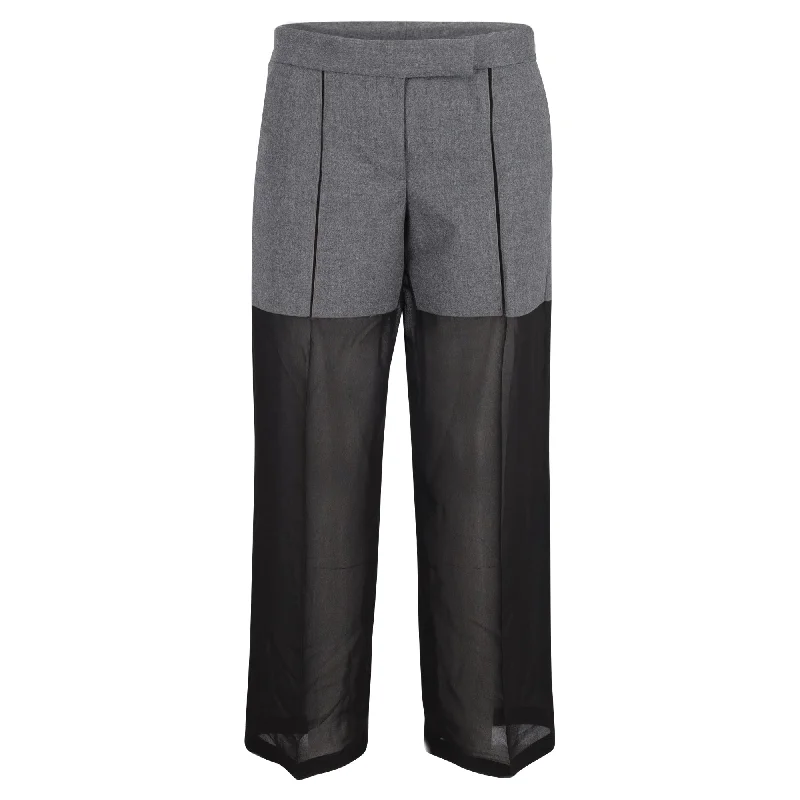 Women's Evening Garments Viktor & Rolf Two-Tone Pants in Black and Grey Wool